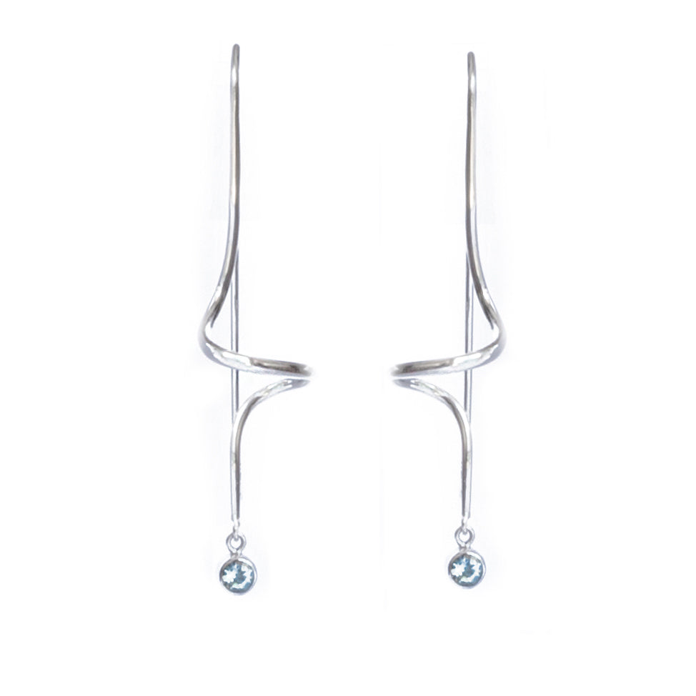 The Blue Topaz Spiral Earrings