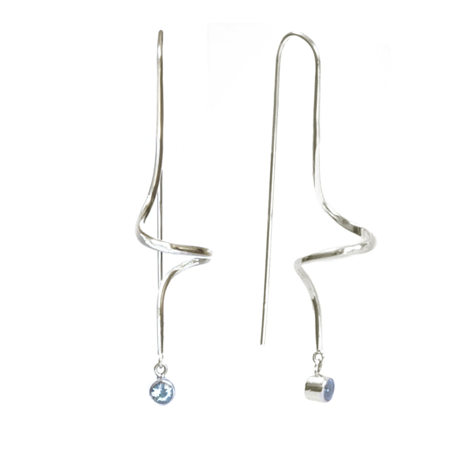 The Blue Topaz Spiral Earrings